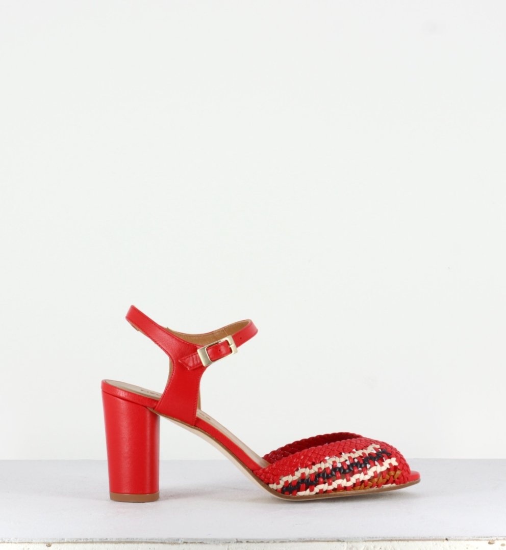 PETRA RED WOVEN SANDAL