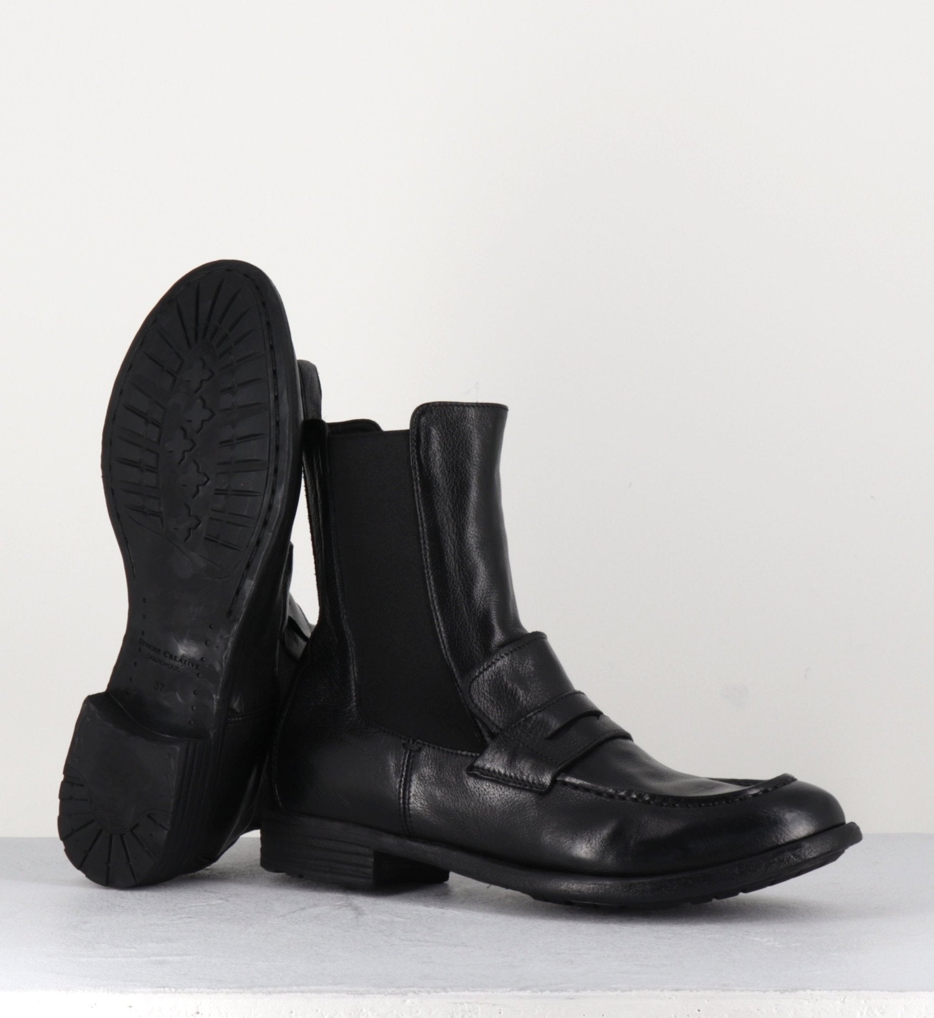 Boots-moccassins chelsea en cuir noir - MARS 142 NERO