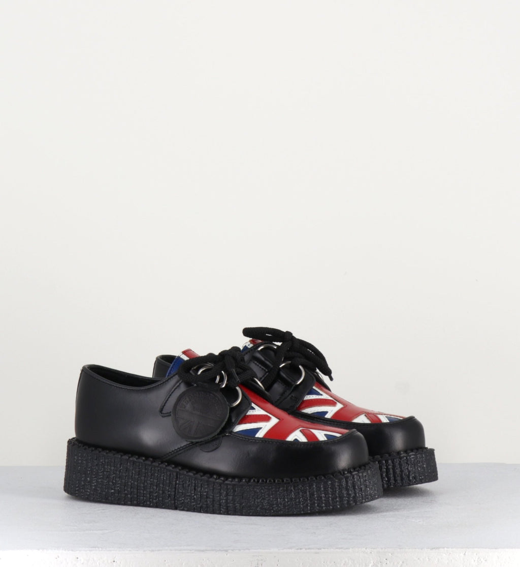 Chaussures à lacet en cuir noir Uunderground -WULFRUN CREEPERS  UN.JACK