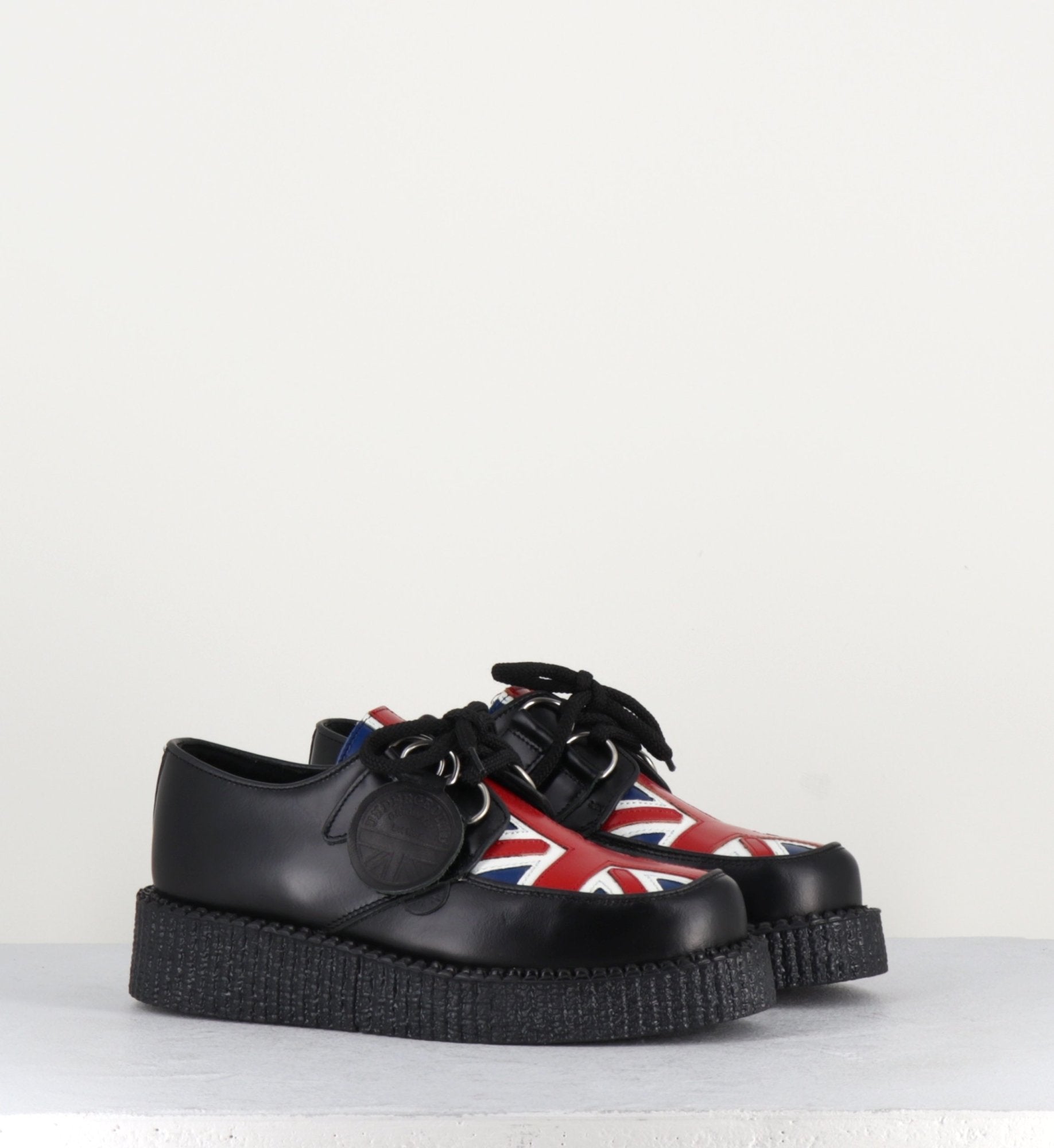 Chaussures à lacet en cuir noir Uunderground -WULFRUN CREEPERS  UN.JACK