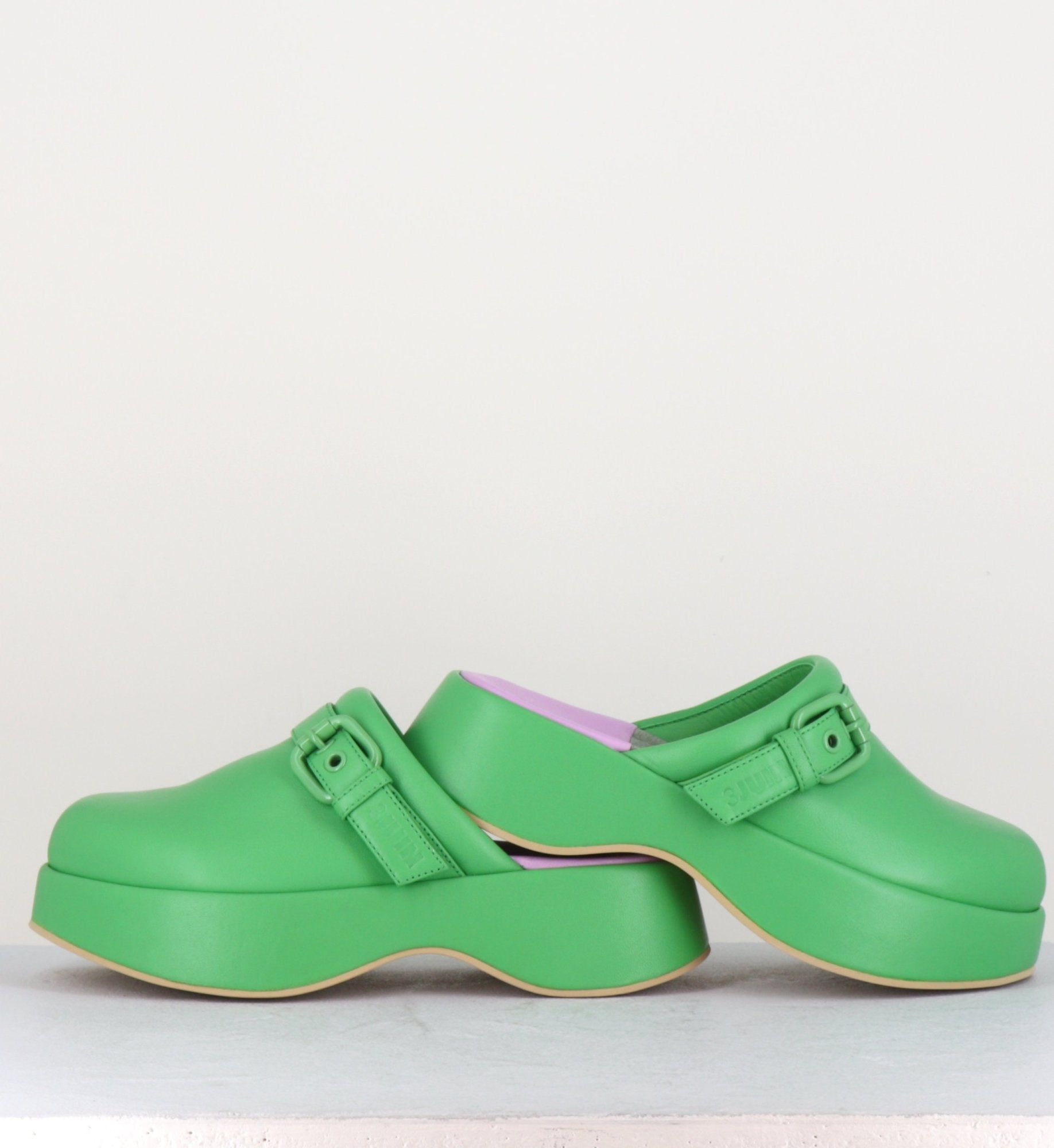 Sabot en cuir vert - LIPARI CHAT GRASS