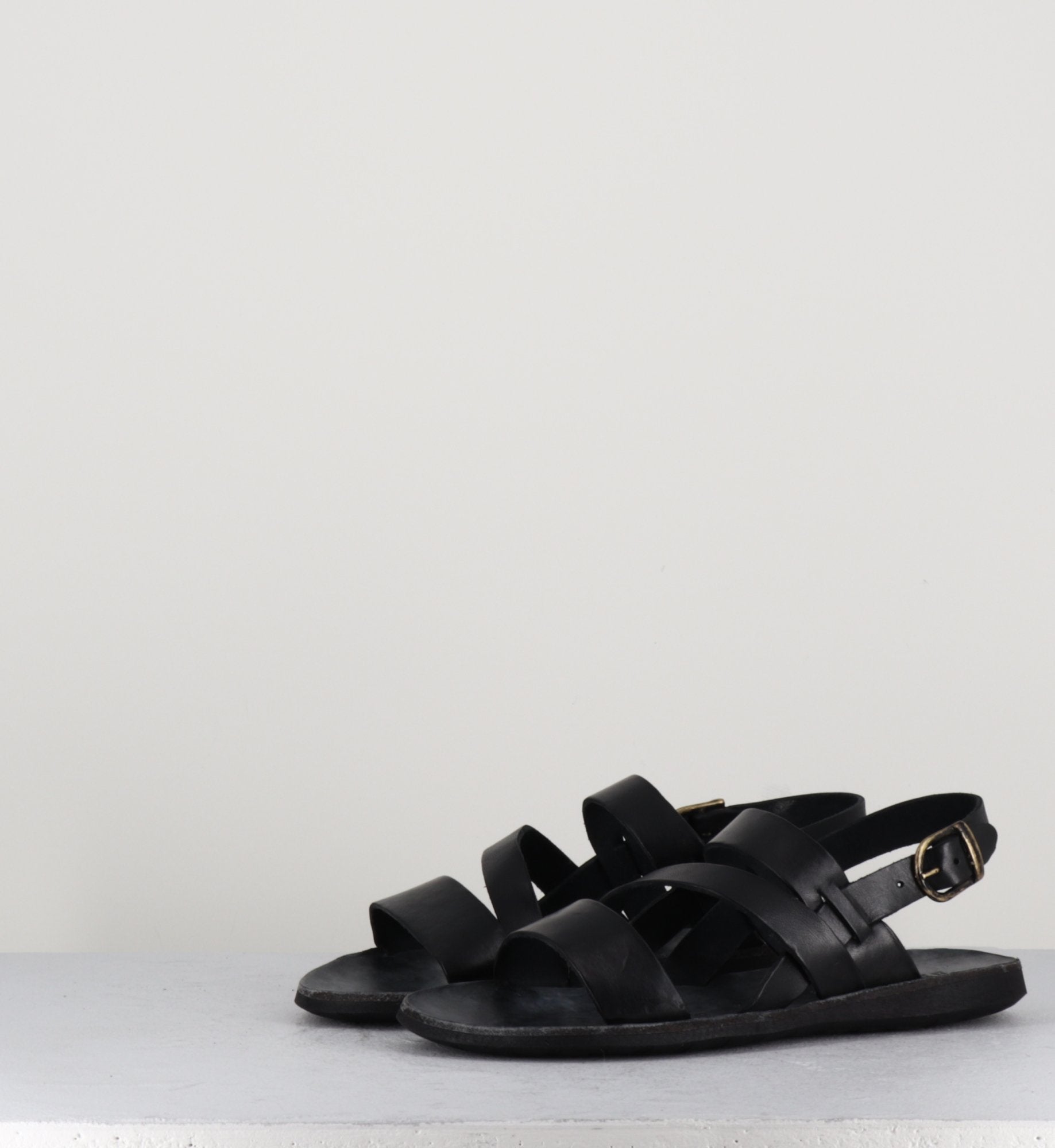 Sandales en cuir noir - 34556 NERO