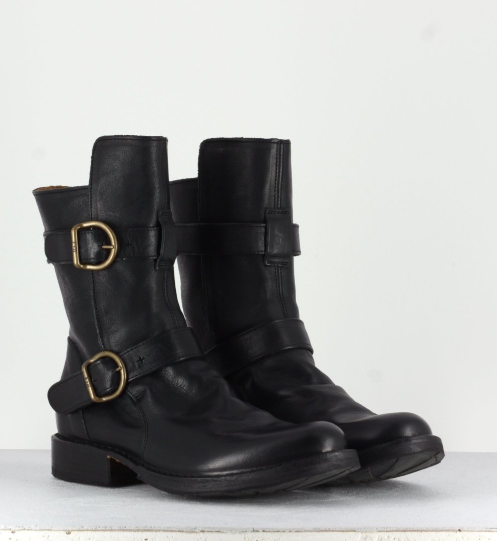 Bottines style motarde en cuir noir FIORENTINI BAKER  - 713 eternity