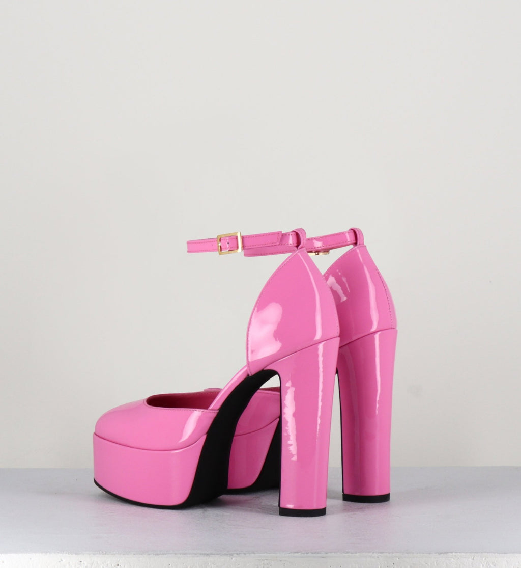 Sandales esprit babies en cuir vernis rose - ROSA VERNICE PINK