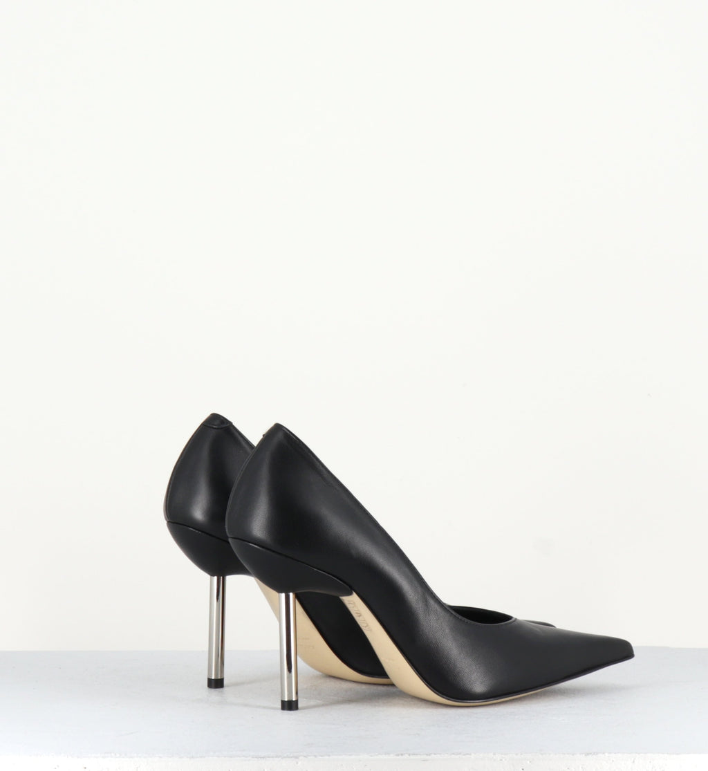 Escarpins à talons en cuir noir ZOE386- Garrice collection