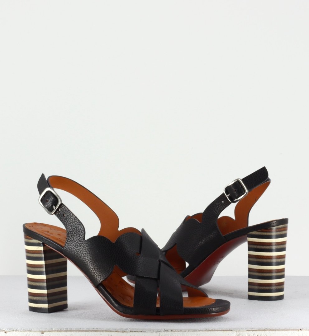 Sandales en cuir noir - Balbina