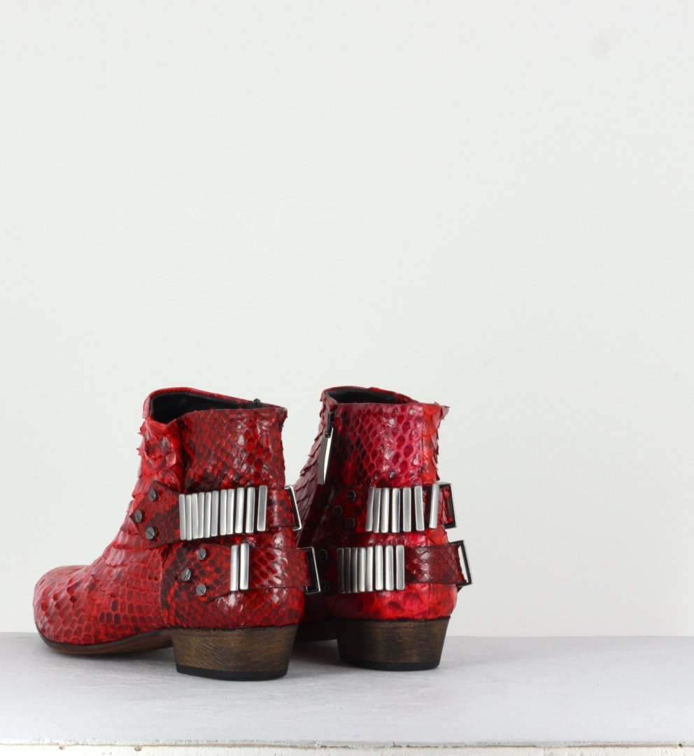 Bottines en python rouge LO RED RUBY - Fury London