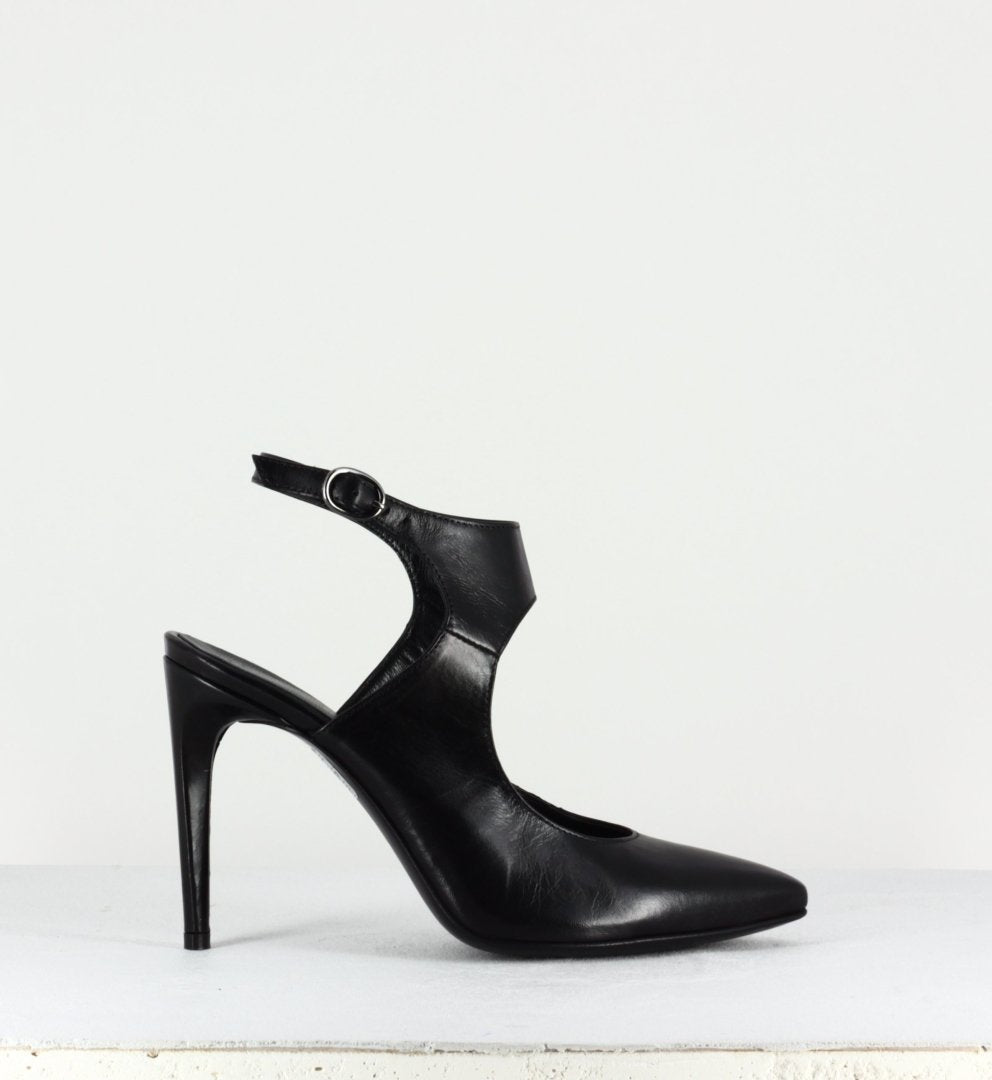 Escarpins pointus en cuir noir Garrice Collection Fruit - 6257