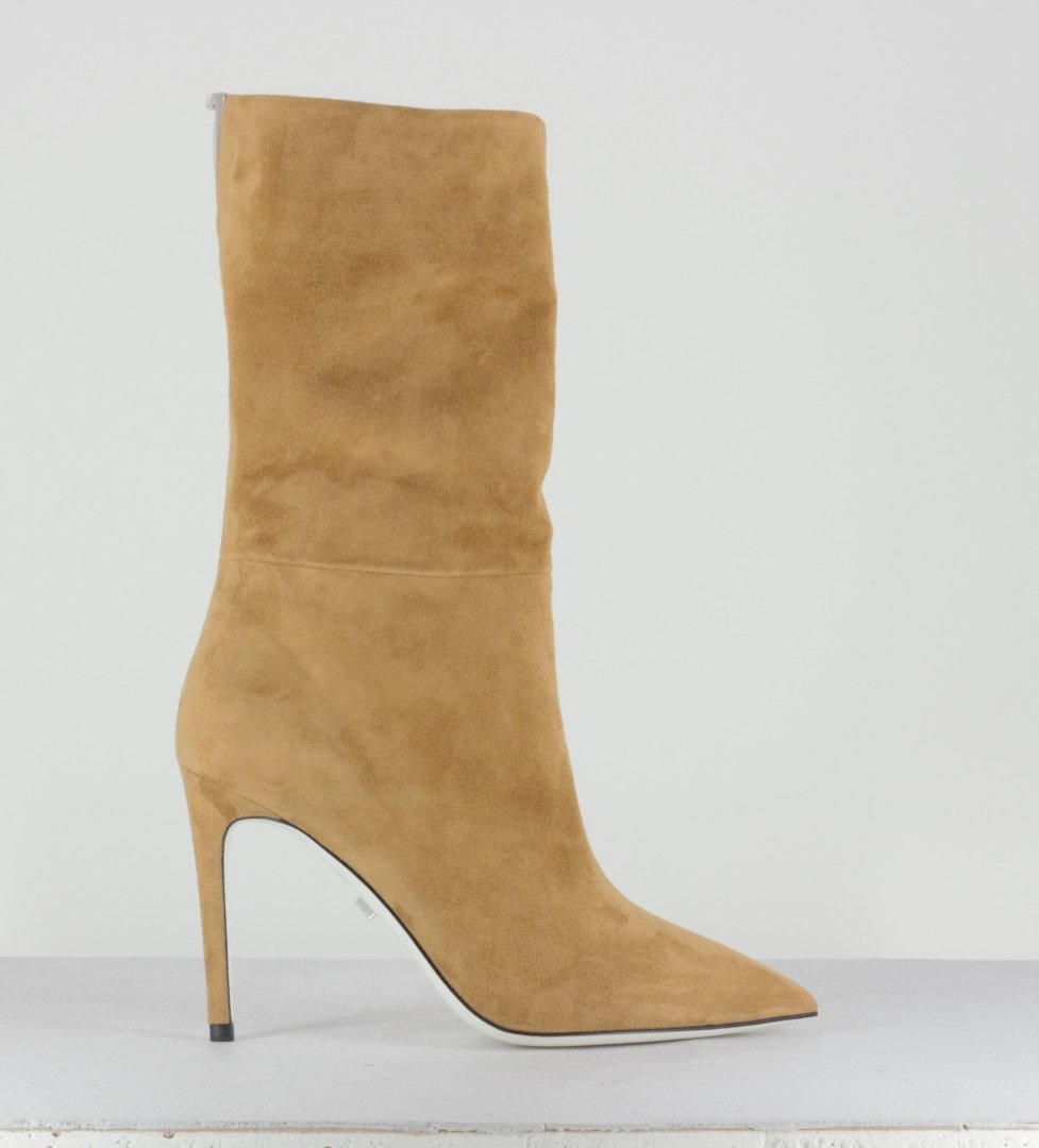 Bottines pointues en daim camel GREYMER 