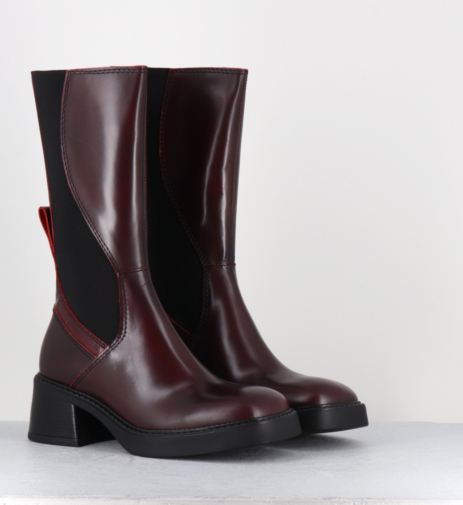 FLAVIA BURGUNDY BOOTS