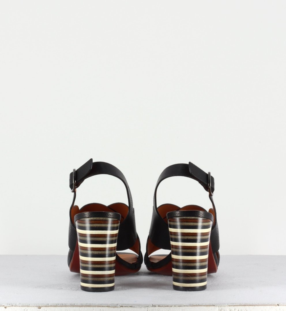 Sandales en cuir noir - Balbina