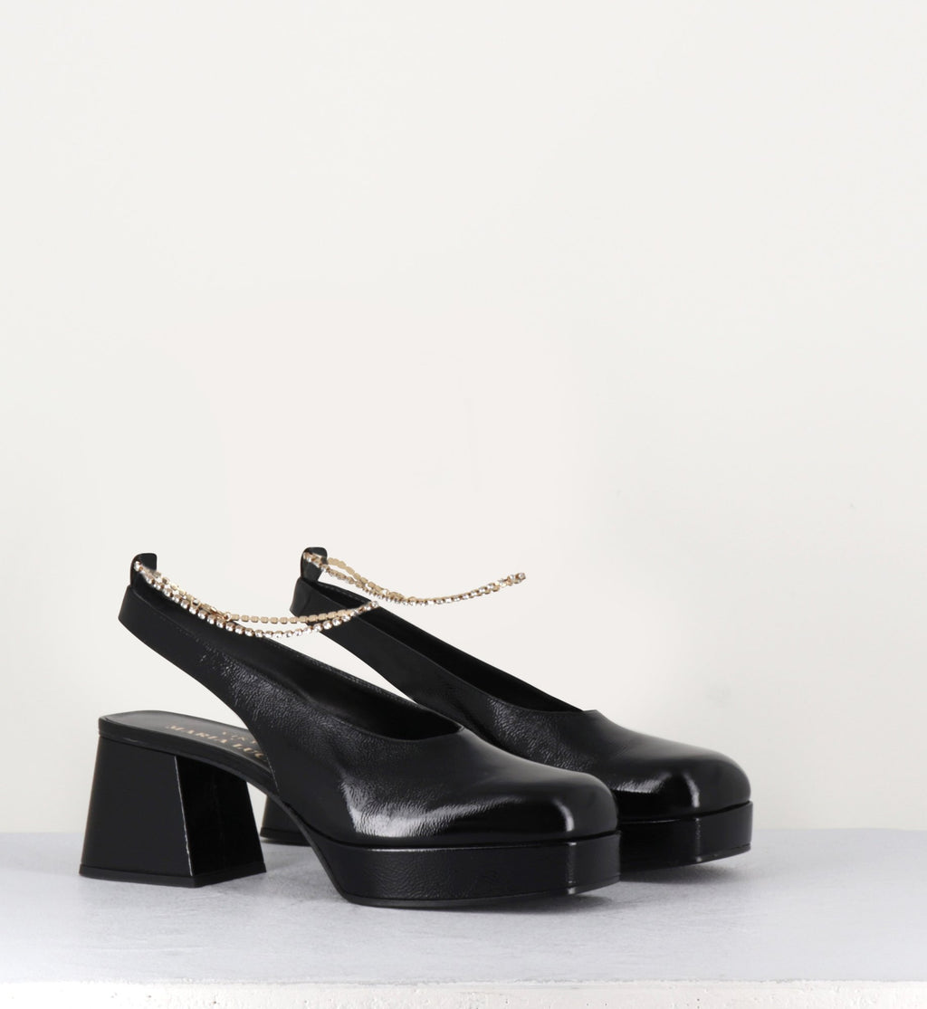 Escarpins look vintage en naplack noir - BLACK VIKY PLATFORM