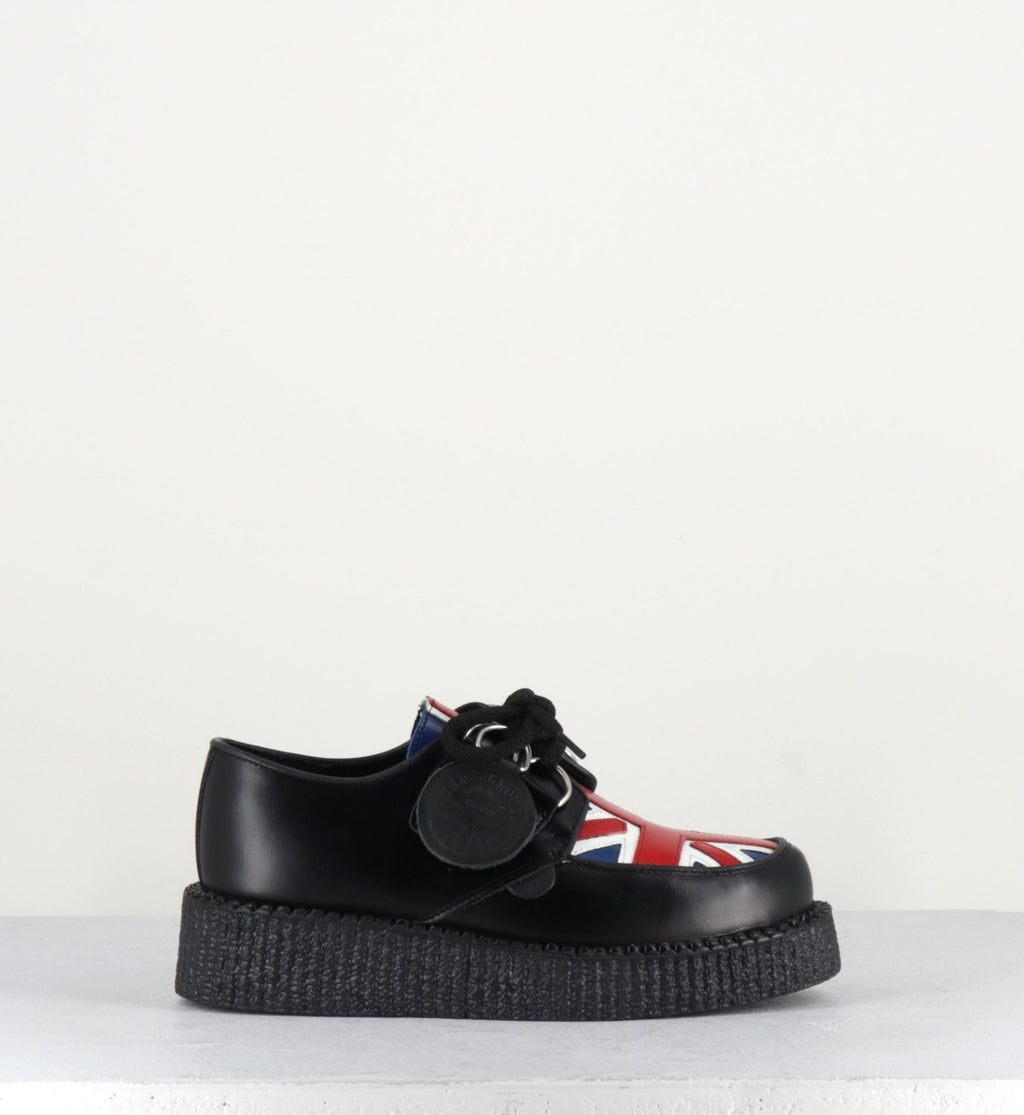 Chaussures à lacet en cuir noir Uunderground -WULFRUN CREEPERS  UN.JACK