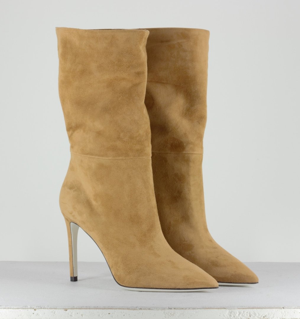 Bottines pointues en daim camel GREYMER 