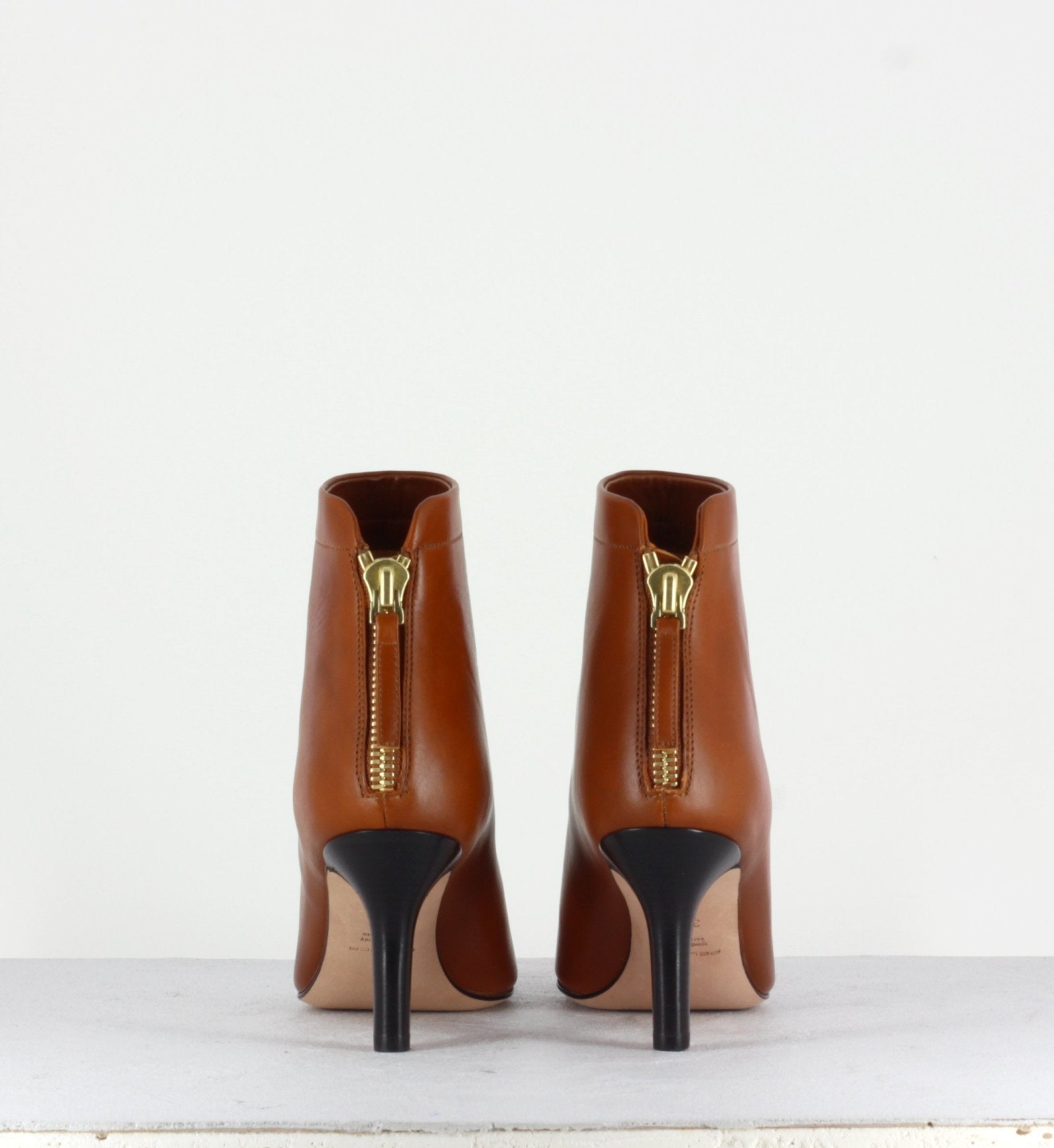 Bottines à talons en cuir camel 7049C - Pellico