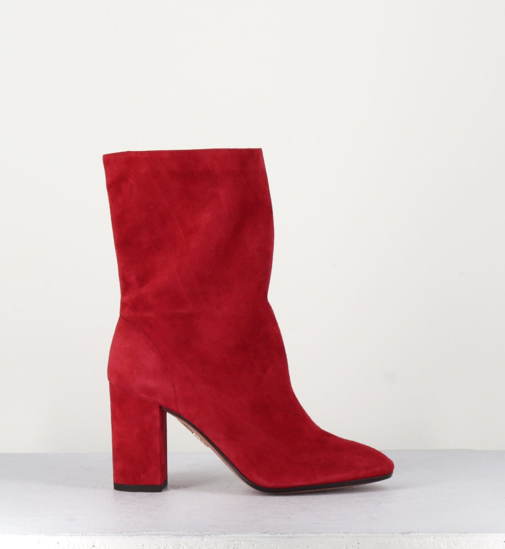 Bottines en suede rouge et tige ample Aquazzura - BOOGIE BOOTIE RED
