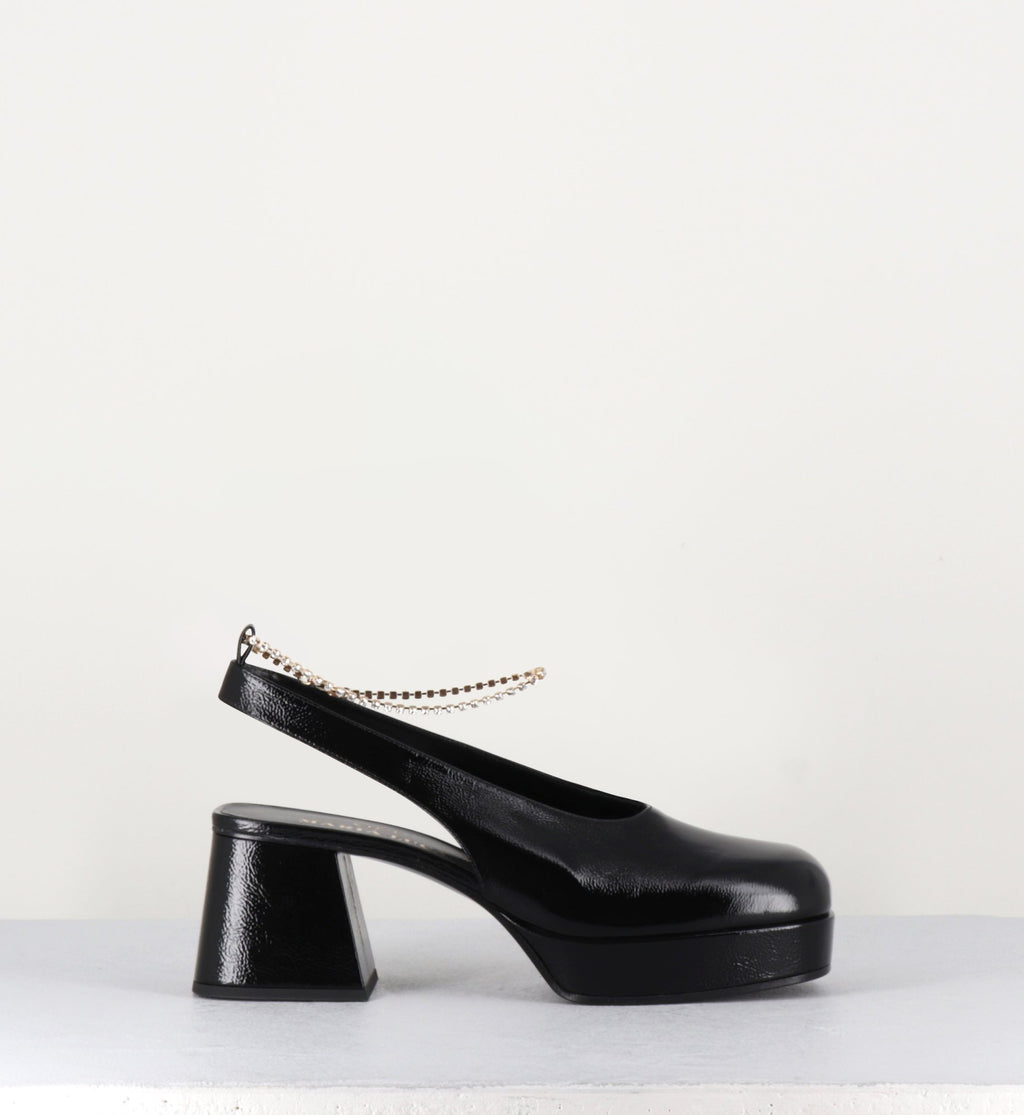 Escarpins look vintage en naplack noir - BLACK VIKY PLATFORM