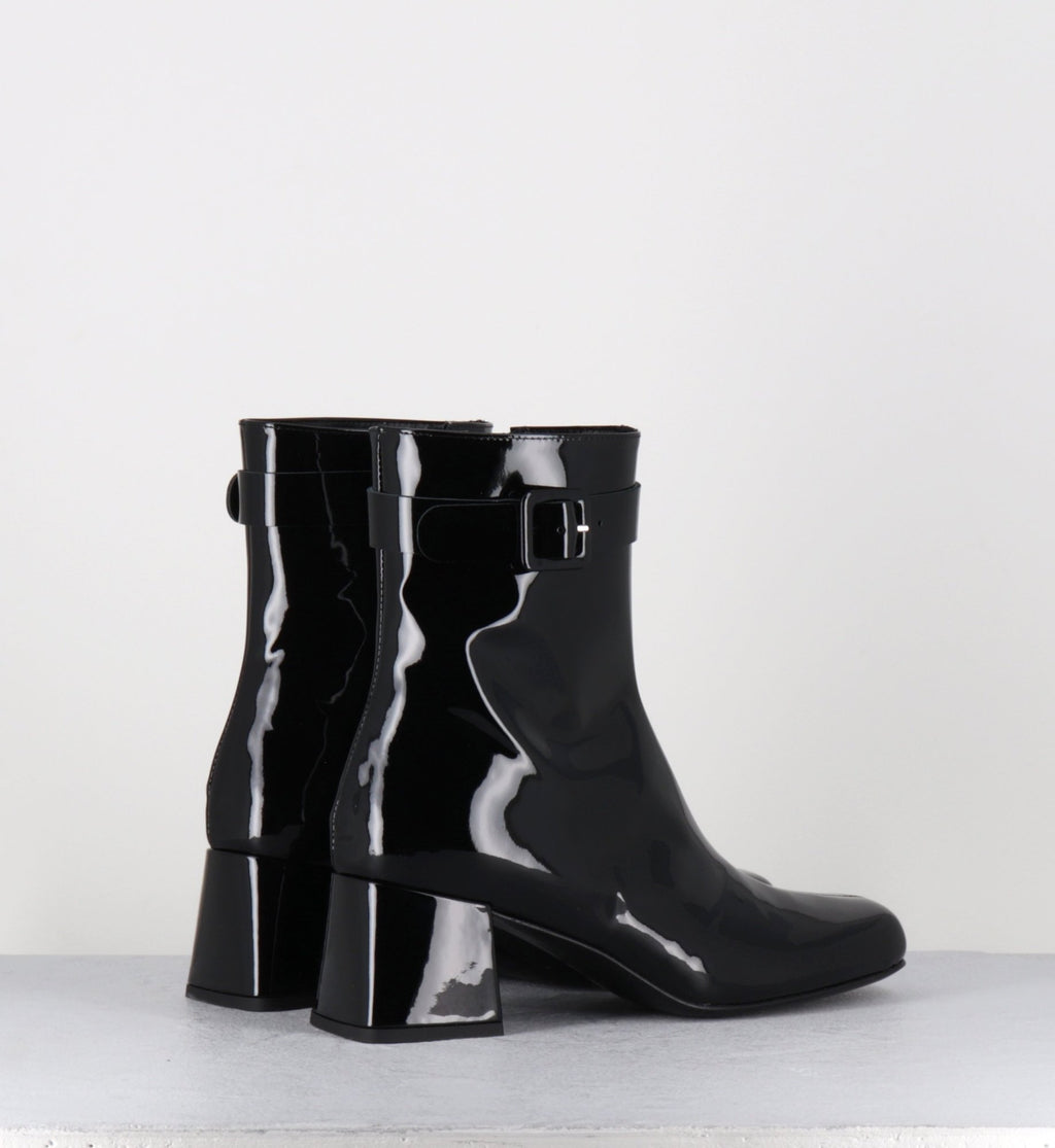 Boots 60s en cuir vernis noir - XERT VERNICE BLACK