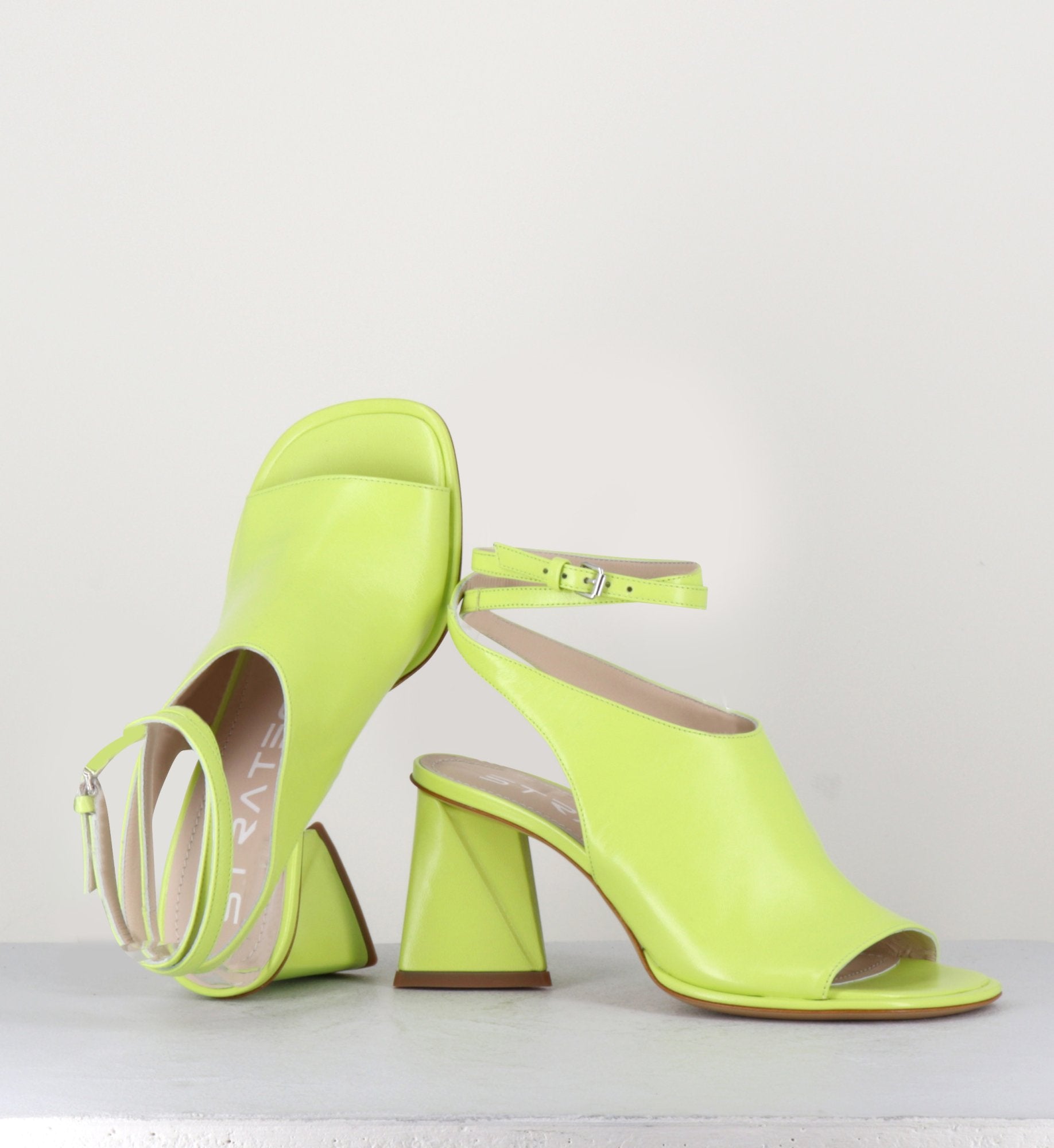 Sandales en cuir lime - A5173 ACID