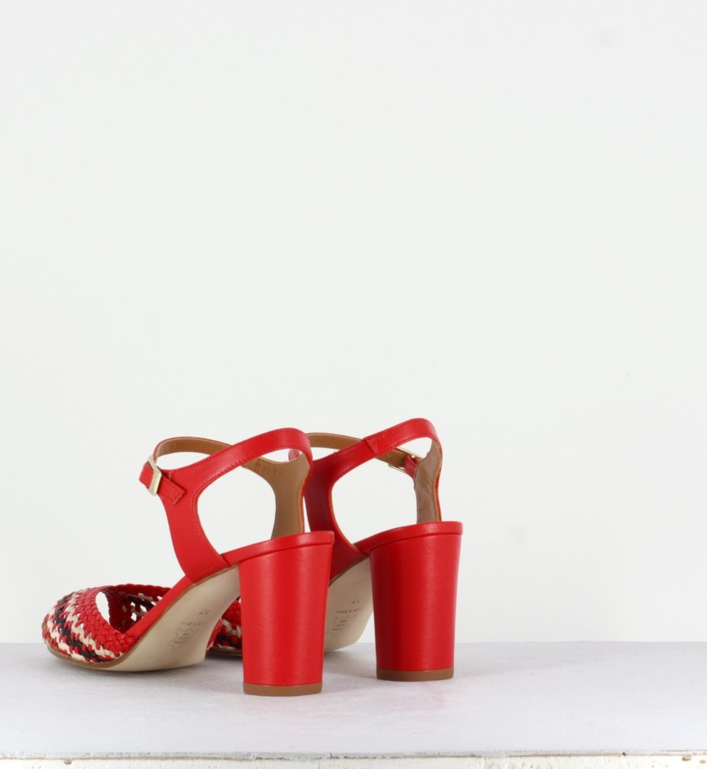 PETRA RED WOVEN SANDAL